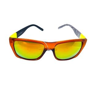Stylish Mirrored Sunglasses Burnt Orange Yellow Color Retro Deadstock